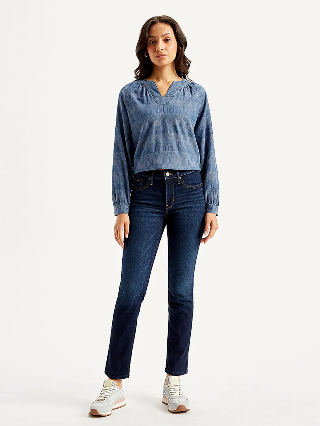 Women's 312 Navy Blue Slim Fit Mid Rise Jeans