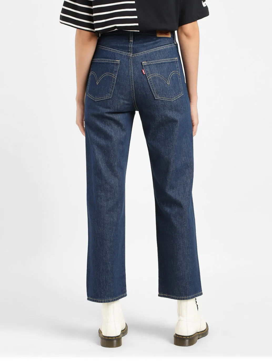 Women's 312 Navy Blue Straight Fit Mid Rise Jeans