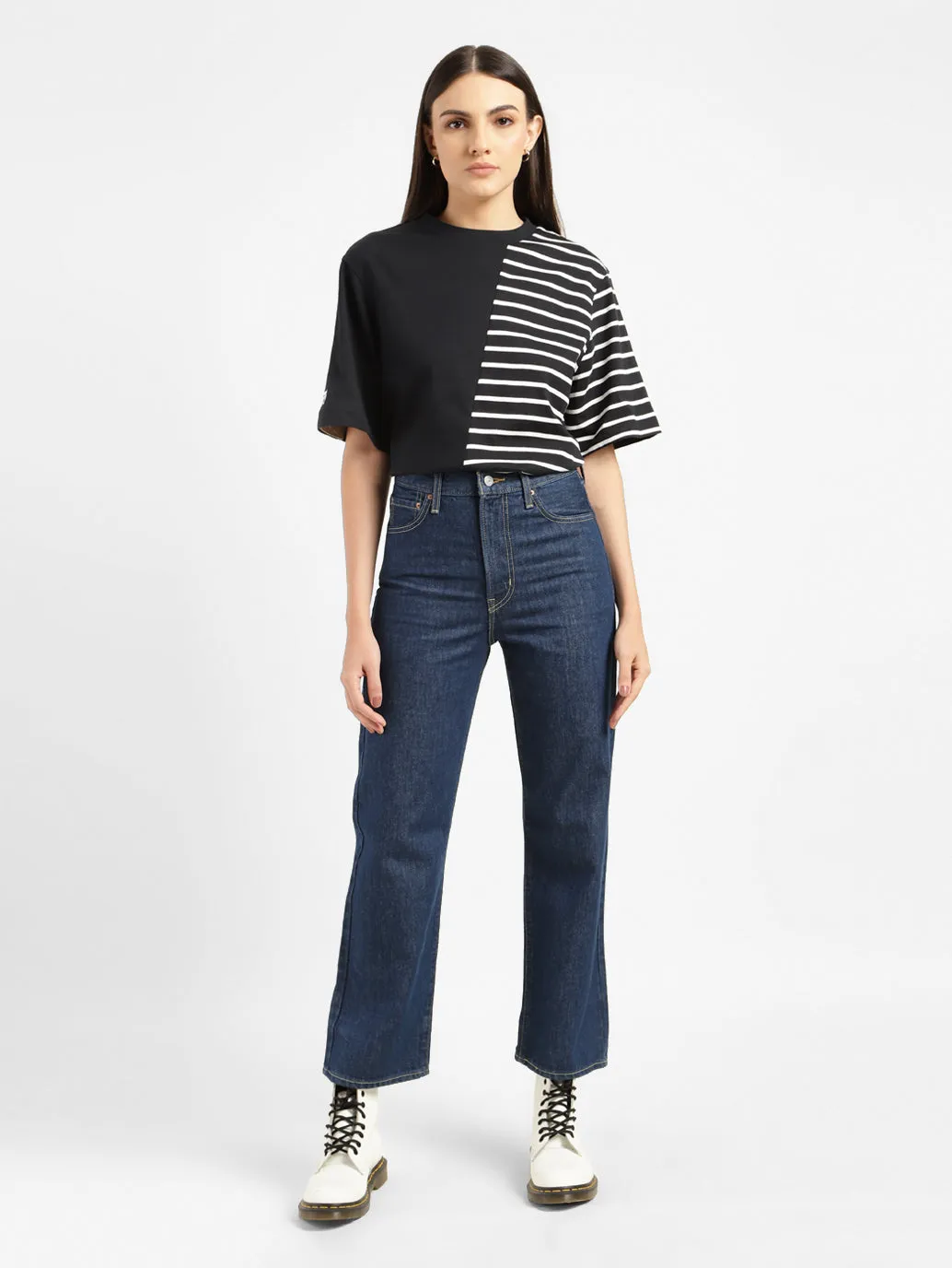 Women's 312 Navy Blue Straight Fit Mid Rise Jeans