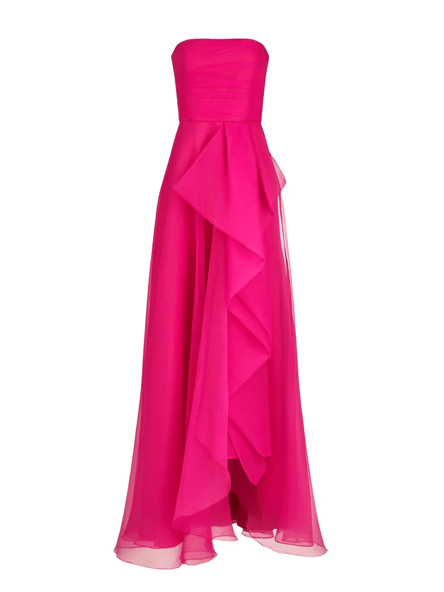 Women's A-Line Strapless Maxi Dress With Side High Split