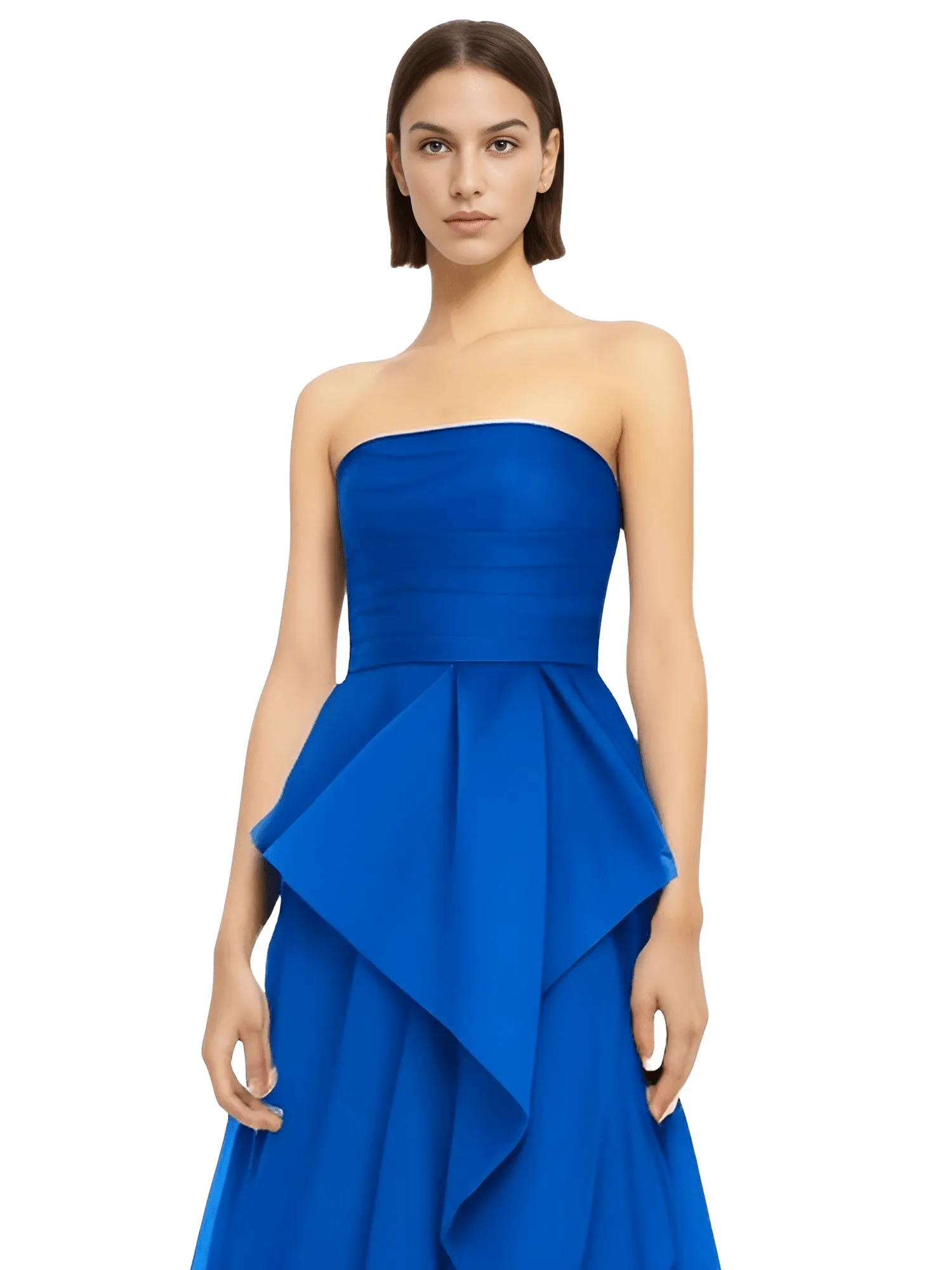 Women's A-Line Strapless Maxi Dress With Side High Split