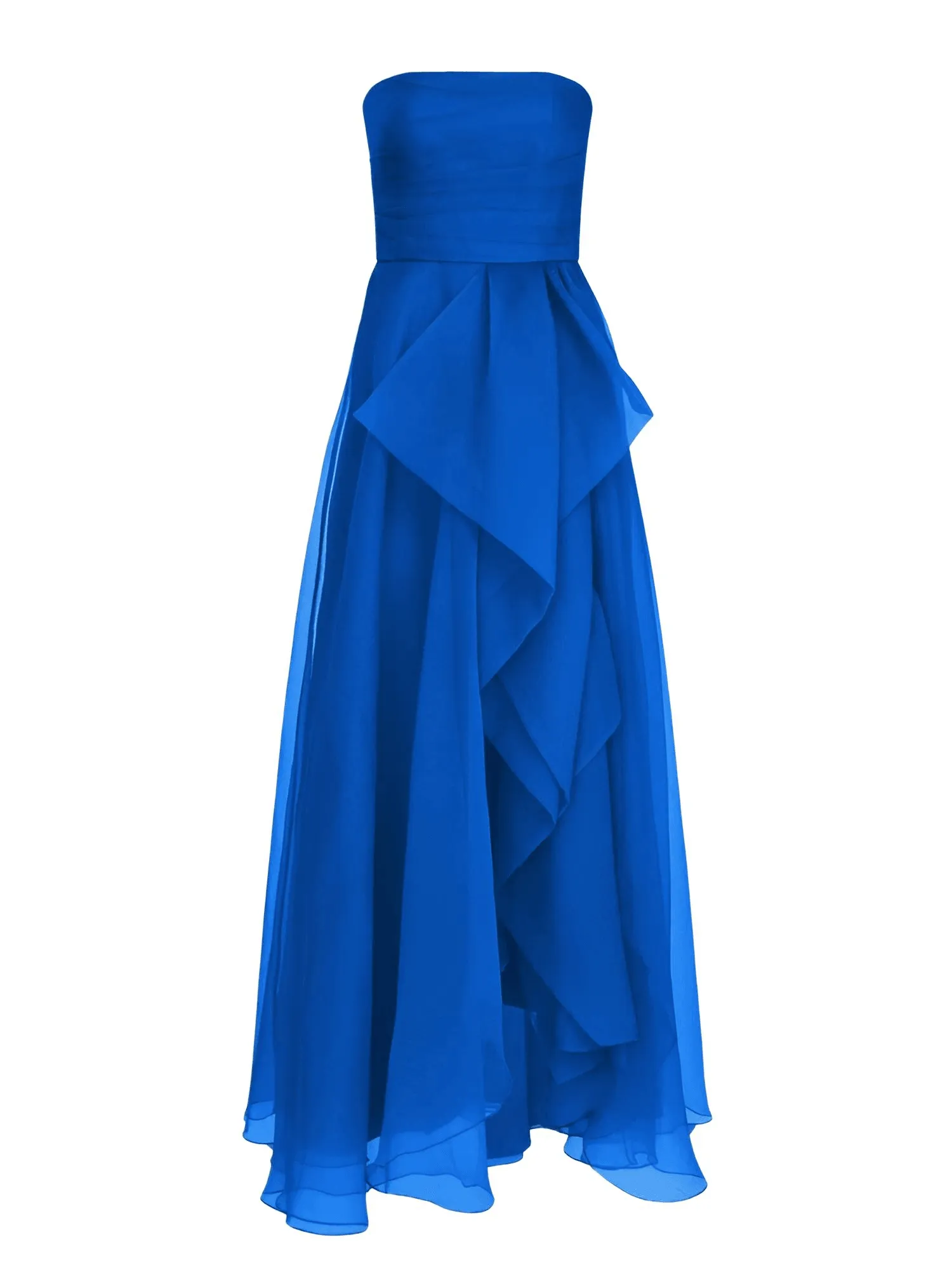 Women's A-Line Strapless Maxi Dress With Side High Split