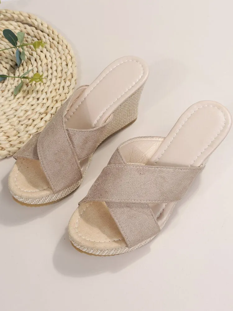 Women's Cross-Strap Wedge Sandals