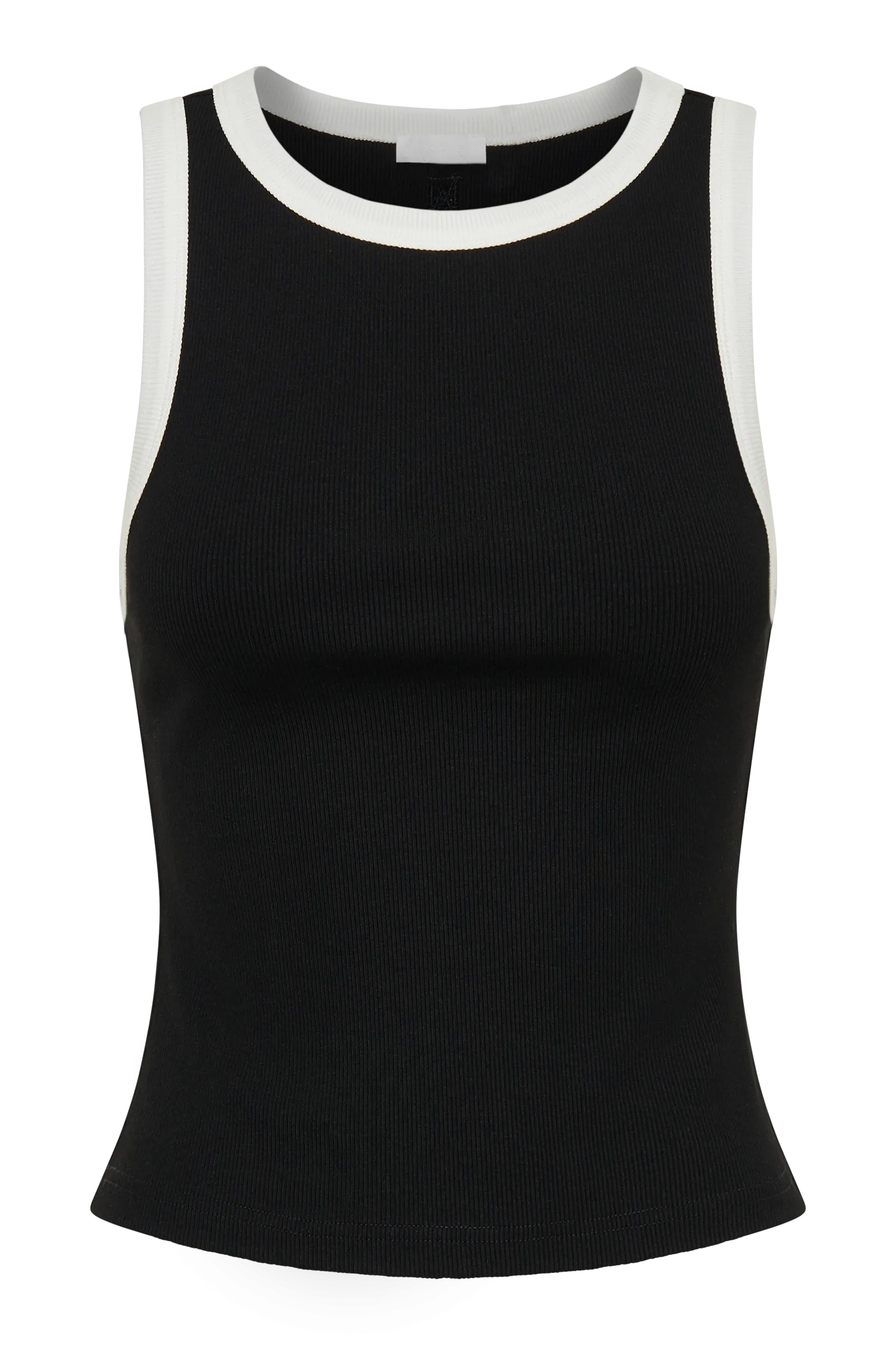 Zanna Contrast Ribbed Tank Top - Black/White