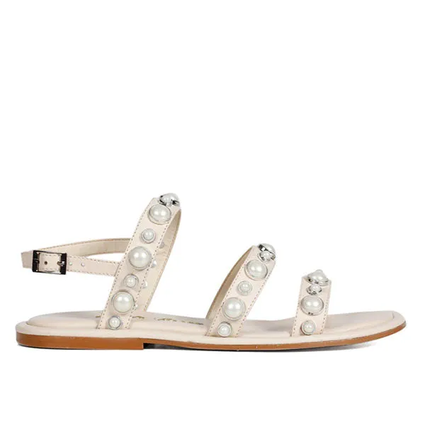 Zoe Off White | Pearl embellished sandal