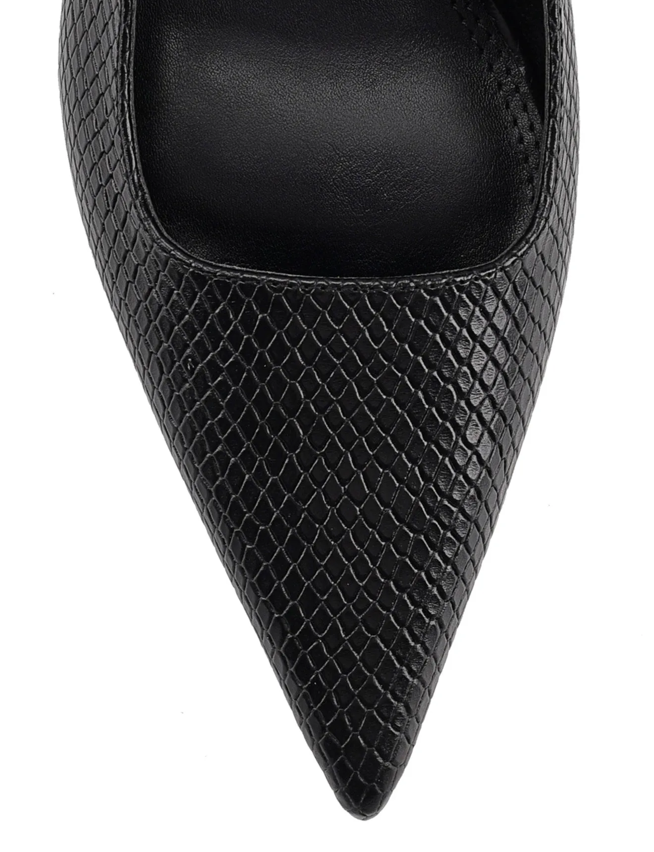 Zuko Slingback Heels - Black Snake Leather